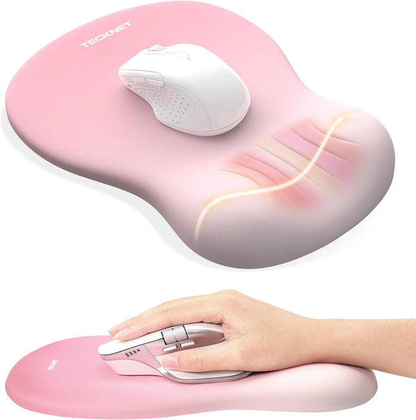 TECKNET Ergonomic Mouse Pad with Wrist Rest, Memory Foam Mousepad with Wrist Support,
