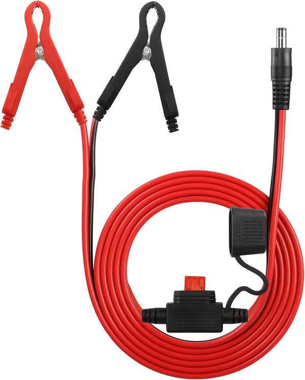 CERRXIAN 4.9FT/1.5M 16AWG DC 5.5mm x 2.1mm Battery Clamps Extension Cord with 10A Fuse for Car Charger Power Supply