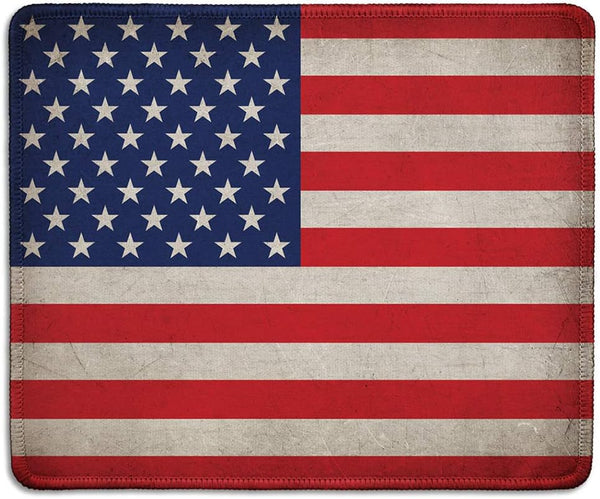 dealzEpic American Flag Patriotic Mousepad, Vintage Grunge Style Mouse Pad Printed with USA Flag