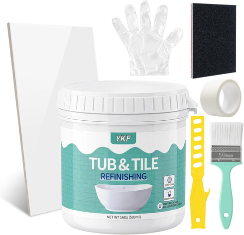Tub and Tile Refinishing Kit - High Adhesion Bathtub Paint for Bathroom