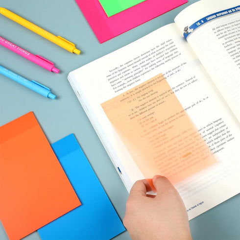 Yinder 4 x 6 Inch Transparent Sticky Notes, Waterproof Clear Self Sticky Memo Pad for Bible Journaling, Office School