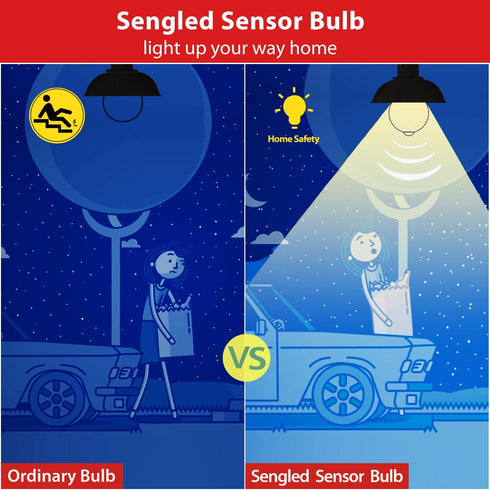 Sengled Bulb Bulb, A19 3000K 1200LM 75W 4 Pack Motion Sensor Light Outdoor, Soft White Sensor LED Light Auto on/Off