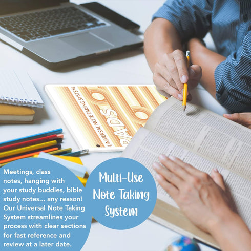 BookFactory Universal Note Taking System (Cornell Notes) - 3 NoteTaking Pads, 50 Pages, 8 1/2" x 11"