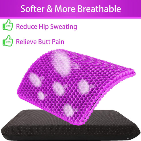 KYSMOTIC Gel Seat Cushion for Long Sitting (Large & Thick), Soft & Breathable, Gel Cushion for Wheelchair, Gel Chair