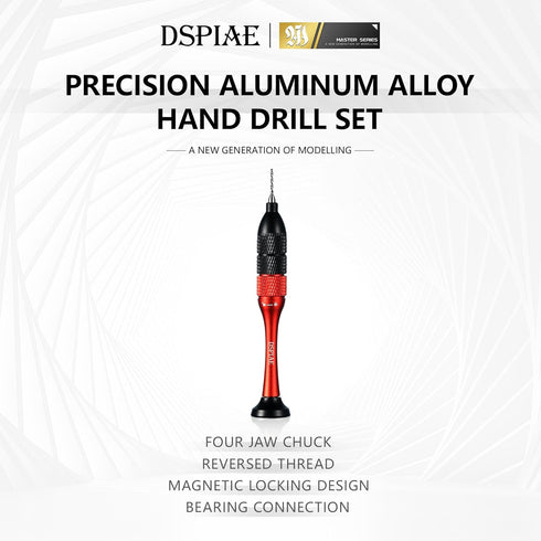 Precision Aluminum Alloy Hand Drill Set, Tungsten Steel Drill Bits (0.3mm-1.2mm)10pcs for Hobby Scale Model, Crafts