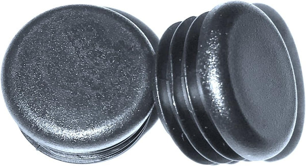 Pack of 8 Round Black Plastic Tubing Plugs, 1 1/8" End Caps for Steel Furniture/Fencing Post