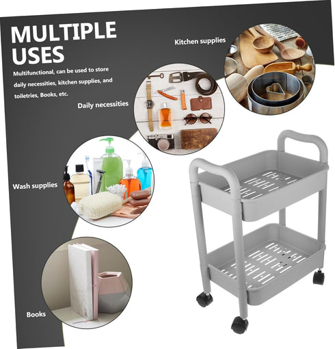 Luxshiny Rolling Utility Cart with Multi-Tier Design for Bathroom and Office Use
