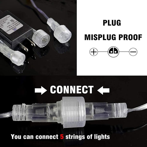 288LED 12 Inch 8 Dazzle Bright Christmas Lights Outdoor, Meteor Shower Rain Lights Tubes, Waterproof Plug in Falling