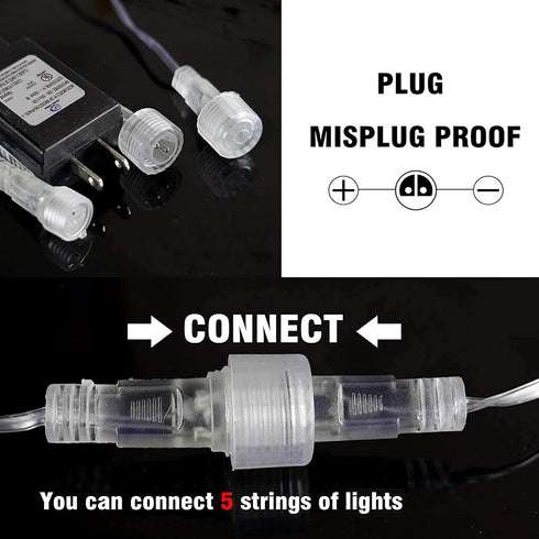 Christmas Lights Outdoor, 288 LED 12" 8 Tubes Meteor Shower Lights, Waterproof Snow Falling Rain Icicle Xmas Lights for
