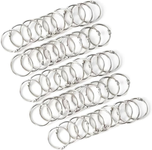 LVYKING 50 0.75 Inch Pcs Metallic Loose Leaf Binder Rings, Keychain Key Rings, Metal Rings for Index Cards Flash Cards