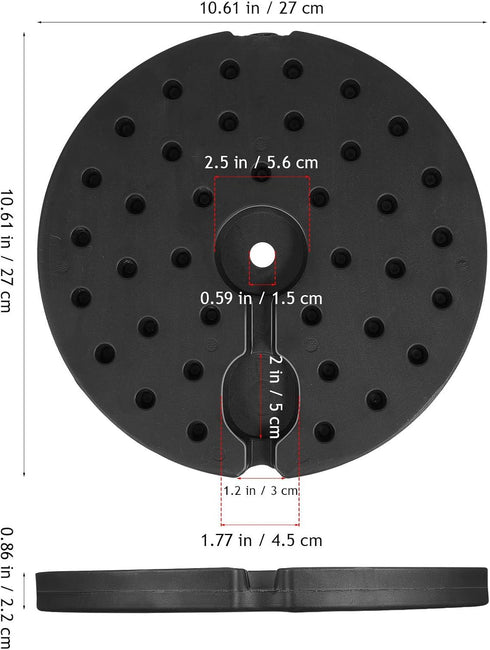 10.6Inch/27cm Luxshiny Heavy Duty Lamp Base Weight Block: Plastic Floor Lamp Base Round Weighted Chassis Replacement