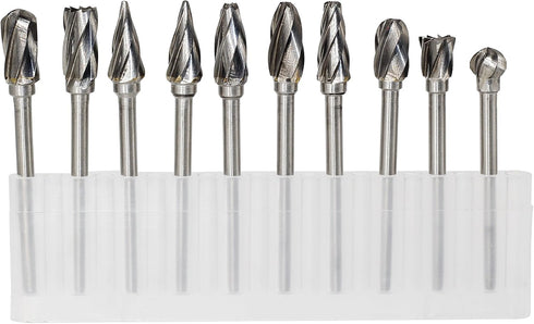 1/8 inch Carbide Burr Set - 10pcs Aluma Cut Rotary Burrs for Aluminum, 3mm Shank Fits Die Grinder Drill