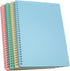 Yansanido Spiral Notebook, 4 Pcs, 10.5 Inch x 7.45 Inch, B5 Thick Plastic Hardcover, 7mm College Ruled, 80 Sheets,
