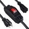 Outdoor Waterproof On/Off Switch Extension Cord, Heavy Duty 125v/250v Black SJTW Cord (1.5 Ft)