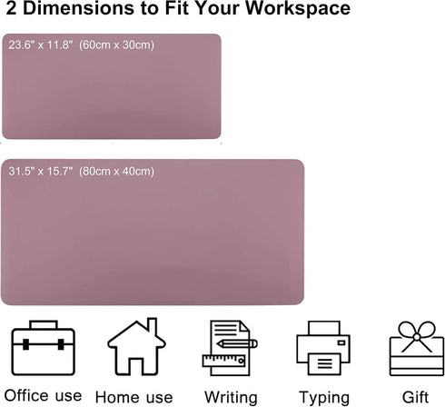 Dual Sided PU Leather Desk Pad, Mouse Pad, Office Desk Mat, Non-Slip Laptop Desk Pad, Waterproof Desk Writing Pad for Office and Home (23.6" x 11.8", Pink+Purple) by SUJAYU