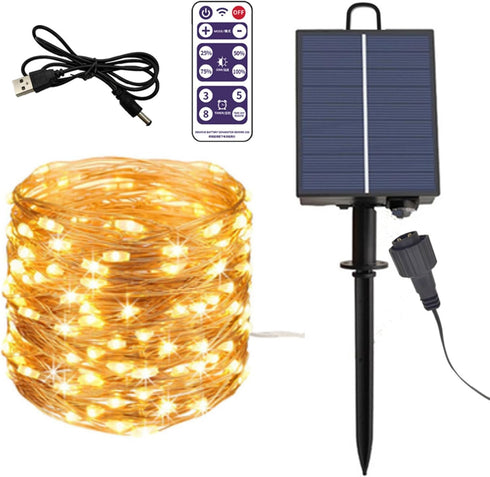 8 Pack (24V) Maxmartt Solar Battery Box for LED String Lights, Outdoor String Lights Control Panel with DC Charging