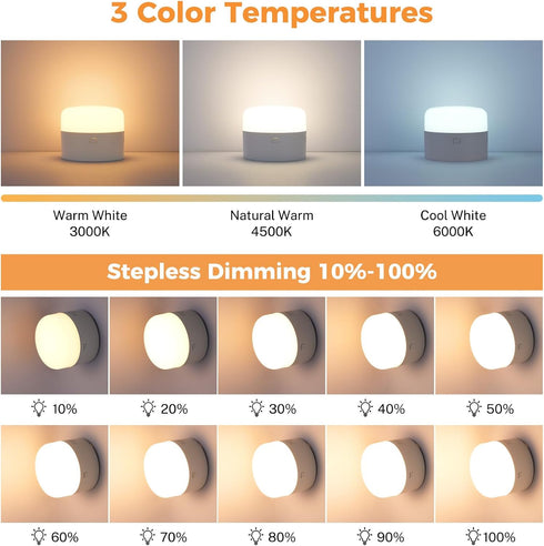 1 Pack 13000 Bulb, Bulb Dimmable Bulb mAh Battery Light Rechargeable with Remote, Wireless Light for Lamp Sconces Home