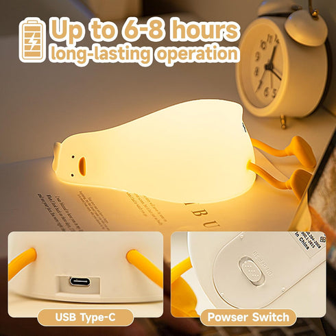 Cute Duck/Chicken/Rabbit/Panda NightLight, LED Squishy Animal Novelty Lamp for Toddler Baby Kids, Nursery Touch Kawaii