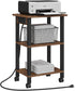 TUTOTAK 3 Tier Printer Stand, Rolling Printer Cart with Power Outlets and USB