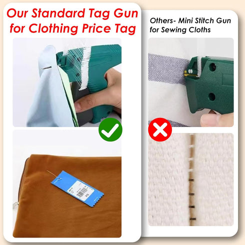 Tagging Gun for Clothing,Standard Retail Price Tag Attacher Gun Kit for Clothes Labeler with 6 Needles & 2000pcs 2" Barbs Fasteners & Organizer Bag for Store Warehouse Yard Sale(Not Mini Stitch)