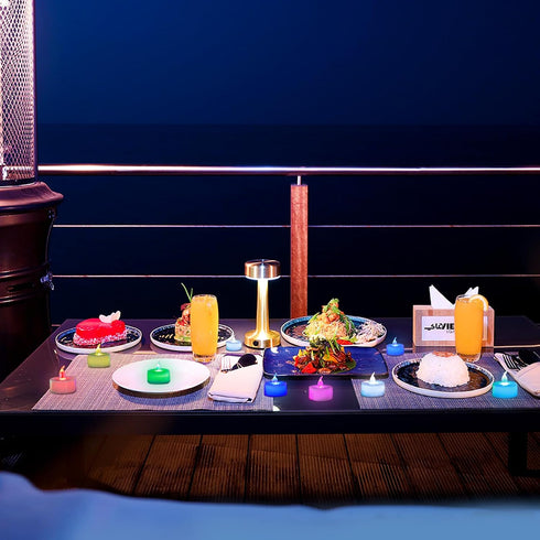 6H 7 Set 24 LANKER Flameless Candles with Timer, Color Changing LED Tea Lights, Romantic Long Lasting Battery Operated