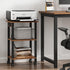 TUTOTAK 3 PS02BB001 Tier Printer Stand, Rolling Printer Cart with Power Outlets and USB Ports, Mobile Printer Table