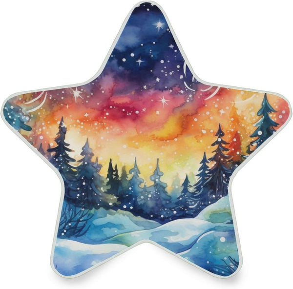 ALAZA Merry Christmas Tree Landscape Xmas Star Shaped LED Night Light Dusk