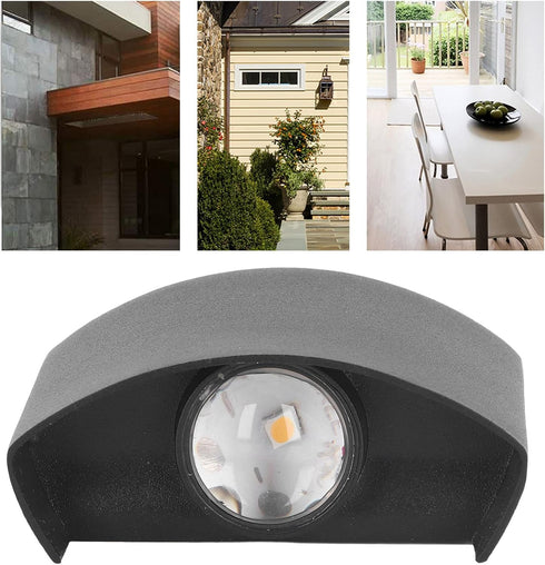 110265V, Hyuduo LED Wall Light Waterproof Decorative Aluminum Alloy Black Wall Sconce Lamp for Outdoor Exterior Wall