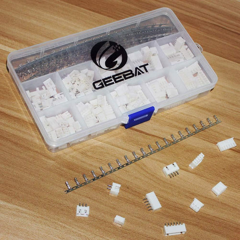460pcs 2.54mm JST-XH Connector Kit; 2.54mm Female Pin Header; 2/3/4/5/6 Pin Housing Adapter Plug