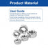 QISHENG 100 #6-32 18-8 A2(304) PCS Stainless Steel SAE Hex Nuts,Stainless Steel Nut,Home Nut