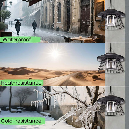 3000lm E27 Bulb,Cool White,5 HULPPRE Solar Light Indoor&Outdoor,Solar Shed Light Daytime or Night,Classic Metal