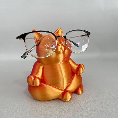 WDBAG Animal Eyeglass Holder Meditations Cats Statue Figurines Sunglasses Display Stand, Nightstand Home Desk Decors