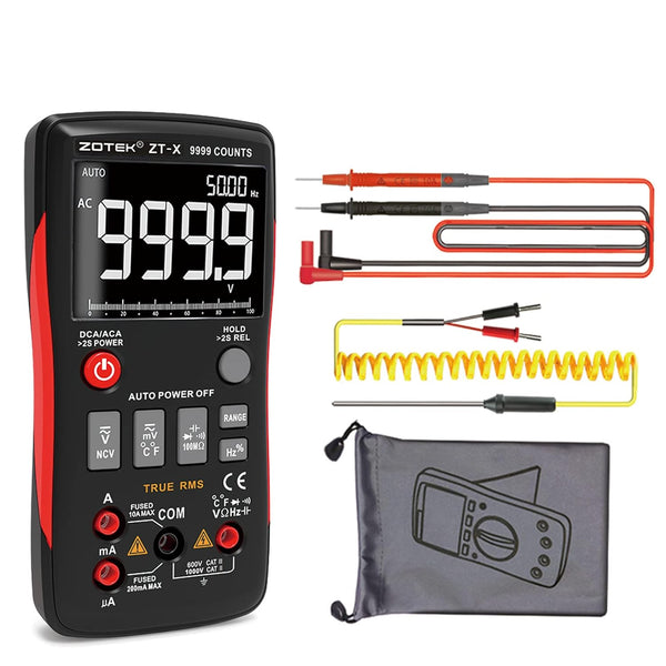 ZT-X Digital Multimeter 9999 Counts AC DC Voltmeter and Ohm Tester with Automatic Range