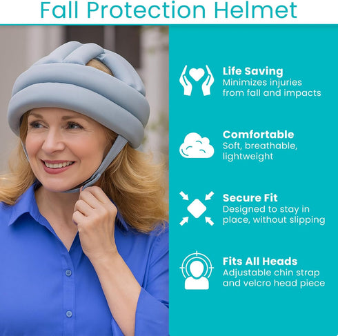 Vive Head Protection for Adults - Soft Helmet for Special Needs, Elderly, Epilepsy, Seizures & Blackouts - Padded Fall