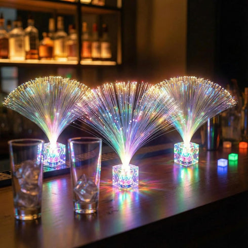 16 (9 Inch,Clear) Amylove Pcs Mini Fiber Optic Lamp Bulk LED Light Color Changing Table Centerpiece Glow in The Dark