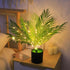 Xoeryoy 18" Palm Paradise Lamp, LED Light Realistic Artificial Palm Tree Lamp, USB Powered Led Tree for Home Bedroom