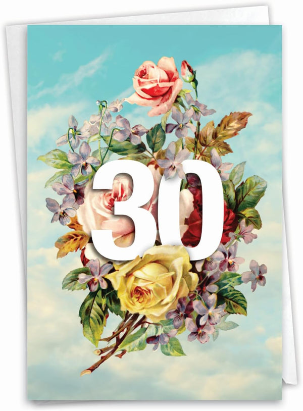 NobleWorks 30th Birthday Card - Funny Joke Notecard for 30 Year Old Milestone Humor