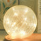 Crackle Globe LED Lamp, Battery Operated Lighted Glass Orb for Christmas Decoration, Gold Mercury Glass Ball Light for