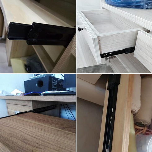 V3VOGUE 3 FOLD Drawer Glides - Cabinet Drawer Runners,Thickness Steel Construction,High Load Capacity,Metal Drawer
