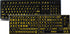 English US Large Letters Keyboard Stickers, Black - Yellow Letters