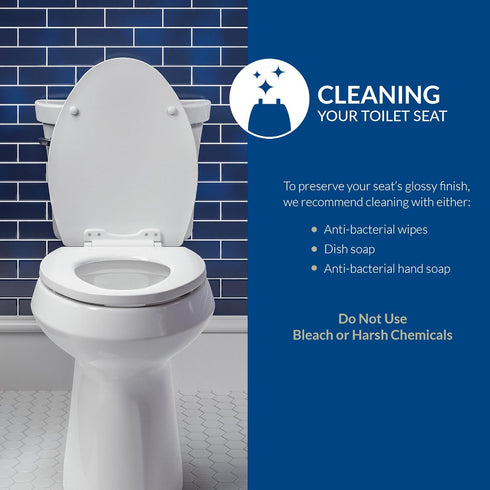 170 Bemis Durable Plastic Toilet Seat, Elongated, White