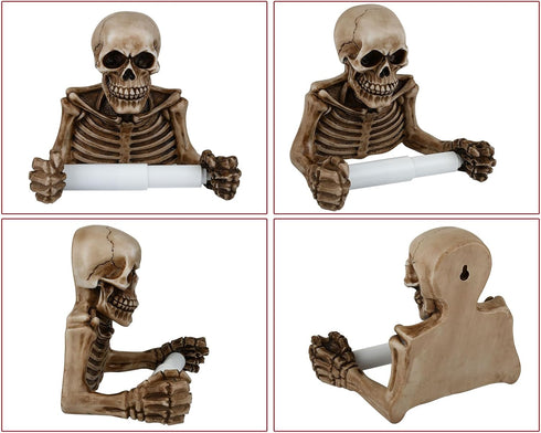 DS. DISTINCTIVE STYLE Skull Toilet Paper Holder Wall Mount Resin Toilet Tissue Holder Gothic Bathroom Decoration
