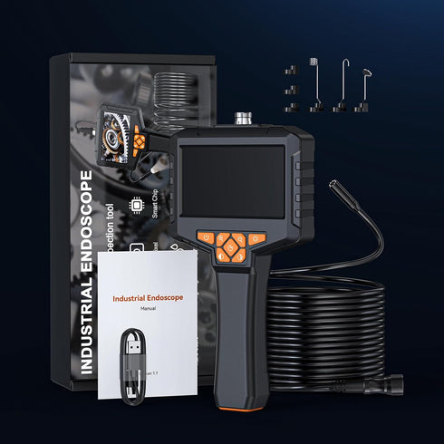 GinoCaco 50FT 4.3 8 1080P IP67 Borescope Camera with Light, Endoscope with Adjust Lights, Inspection Camera