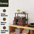 Office Desk Shelf Organizer, Wood Desktop Bookshelf Storage Rack, Stylish Vinyl Record Holder, Multi-functional for