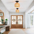 KENMI Hand-Woven Rattan Flush Mount Ceiling Light,Farmhouse Light Fixtures Ceiling Mount Boho for Hallway Bedroom