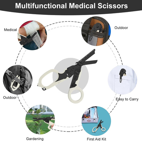 6in1 trauma shears - emergency responders, outdoor emergencies scissor, medical staff, and outdoor camping scissors