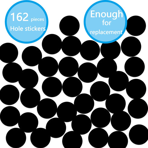 162 Pcs Self-Adhesive Plastic Screw Hole Covers Stickers, Black for Wood Furniture Cabinet Shelve Plate