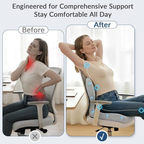 Tailbone Exclusivo Mezcla Memory Foam Seat Cushion, Ergonomic Pain Relief Cushions, Non-Slip Seat Pad for Office Chair