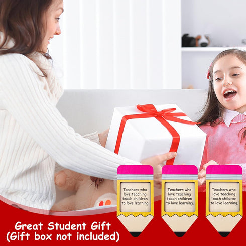 Teacher Appreciation Pencil Sticky Note Dispensers, 3Pcs Wooden Organizers for Home Office Back to School Party