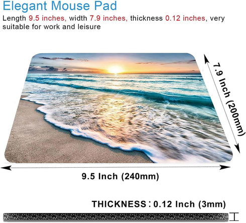 CANFLASHION Sunset Beach Mouse Pad,Cute Mouse pad,Custom Small Mouse Pads with Designs,Portable Office Non-Slip Rubber